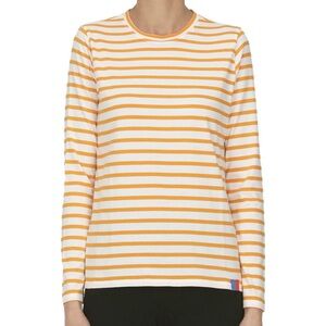 Kule Modern Long-Sleeve Tee Striped Orange and White Women’s Small